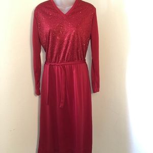 Lady Blair • 70's Red Polyester Disco Dress